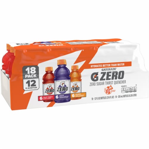 Gatorade® Zero Sugar Red Purple Orange Sports Drink Mini Variety Pack Bottles Perspective: back