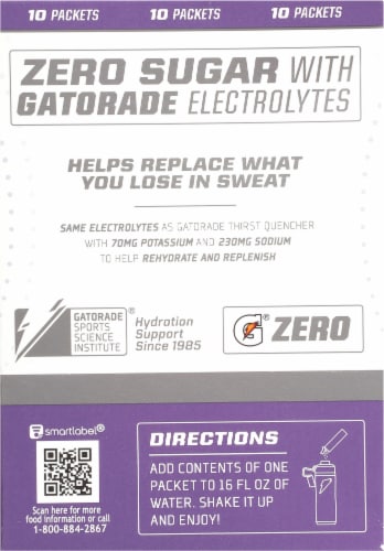 Gatorade Zero Grape Drink Mix Perspective: back
