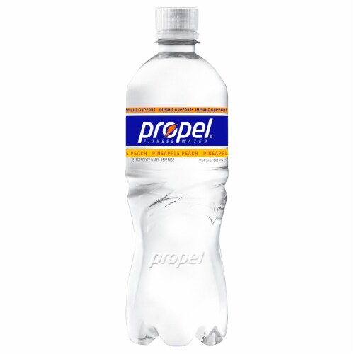 Propel® Zero Sugar Immune Support Pineapple Peach Flavored Bottled Water Perspective: back