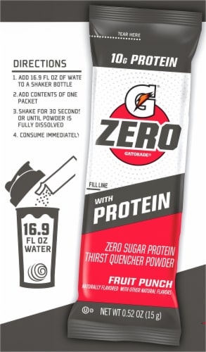 Gatorade® Zero Sugar Fruit Punch Protein Thirst Quencher Powder Perspective: back