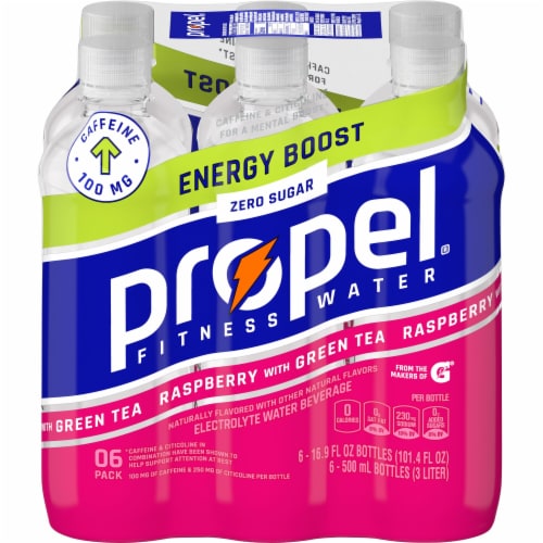 Propel® Raspberry Green Tea Energy Boost Electrolyte Water Beverage Sports Drink Perspective: back
