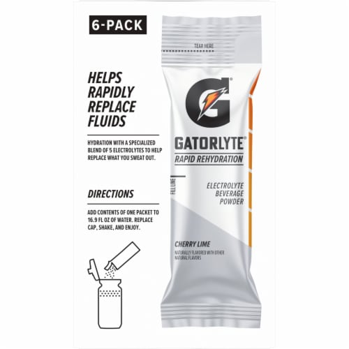 Gatorade® Gatorlyte® Electrolyte Cherry Lime Drink Mix Packets Perspective: back