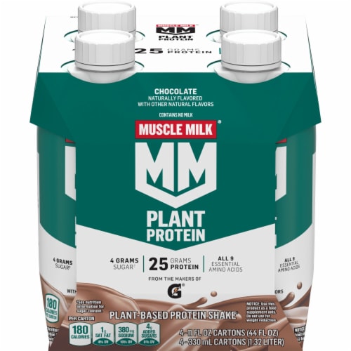 Muscle Milk® Plant-Based Chocolate Protein Shake Multipack Perspective: back