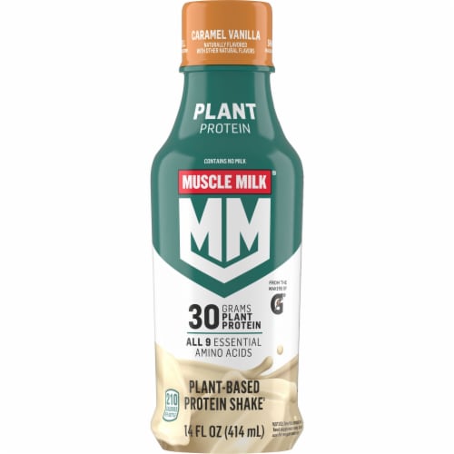 Muscle Milk® Plant-Based Non-Dairy Caramel Vanilla Protein Shake Perspective: back