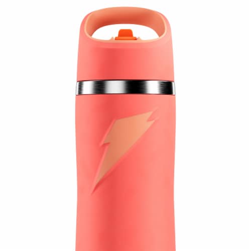 Gatorade® Coral Straw Cap Water Bottle Perspective: back