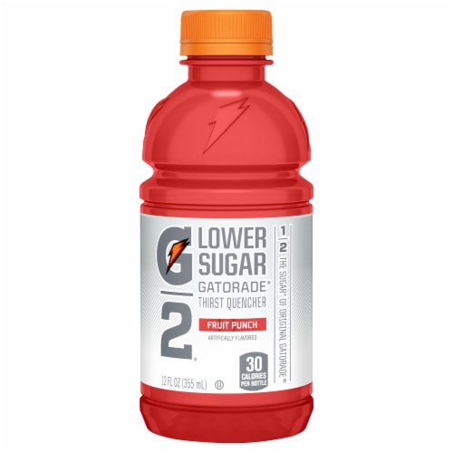 Gatorade G2 Lower Sugar Red Fruit Punch Low Calorie Electrolyte Enhanced Sports Drinks Perspective: back