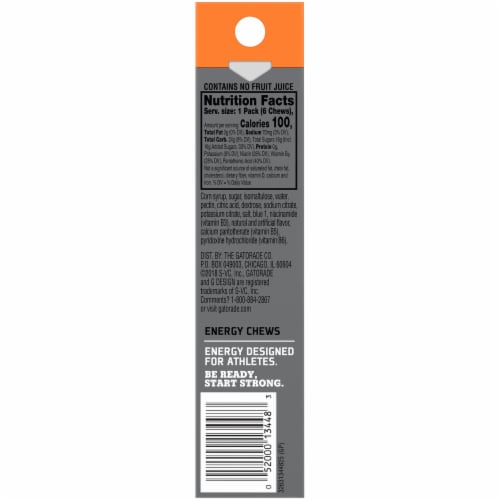 Gatorade Prime Cool Blue Energy Chews Perspective: back