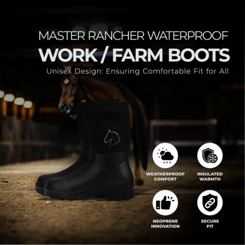 Master Rancher Waterproof Work Farm Boots Unisex Men s 12 Women s 14 Black 1 Piece Fred Meyer