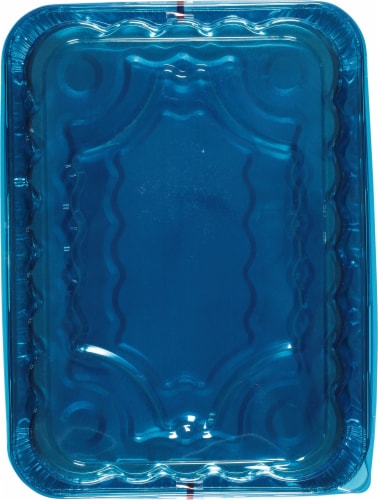 Handi-foil® Cook-n-Carry® Cake Disposable Pans and Lids -Silver/Blue Perspective: back