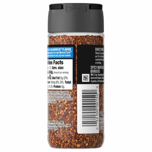 McCormick Grill Mates Spicy Montreal Steak Seasoning Perspective: back