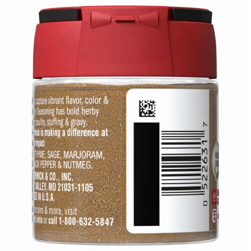 McCormick Poultry Seasoning Perspective: back
