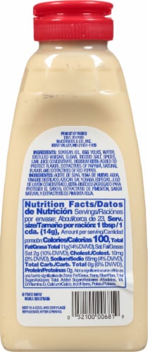 McCormick Mayonnaise with Lime Juice Perspective: back