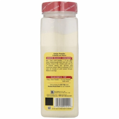MCCORMICK ONION POWDER 6 / 22 OZ Perspective: back