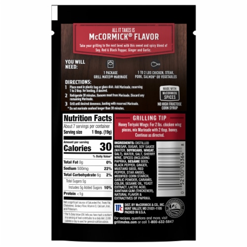 McCormick® Grill Mates® 7 Spice Teriyaki 30 Minute Marinade Perspective: back