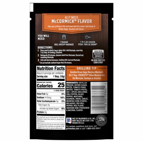 McCormick® Grill Mates® Brown Sugar Bourbon Marinade Perspective: back