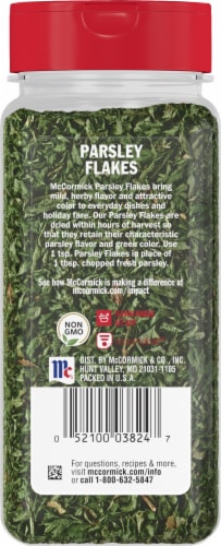 McCormick® Parsley Flakes Perspective: back