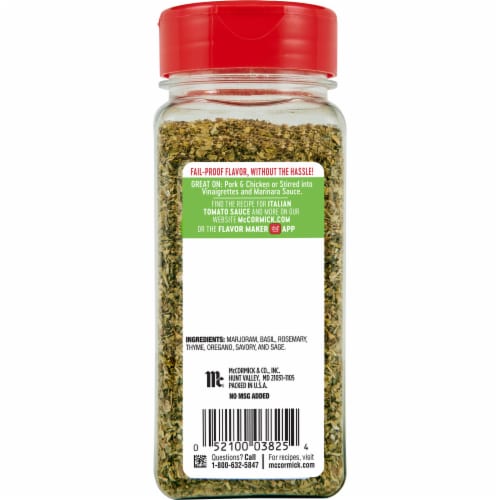 McCormick Perfect Pinch Italian Seasoning Perspective: back