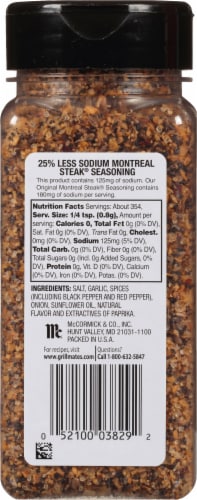 McCormick® Grill Mates® Reduced Sodium Montreal Steak Seasoning Perspective: back