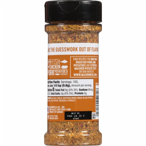 McCormick Garlic and Onion, Black Pepper and Sea Salt All Purpose Seasoning Perspective: back