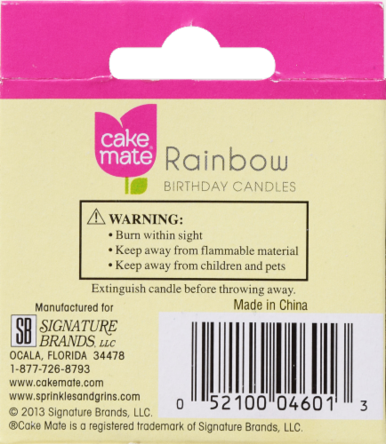 Cake Mate Rainbow Birthday Candles Perspective: back