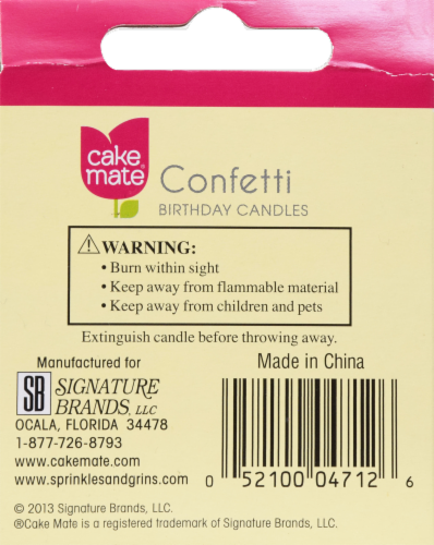 Cake Mate Birthday Candles - Confetti Perspective: back