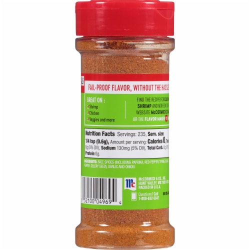 McCormick® Perfect Pinch® Cajun Seasoning Perspective: back