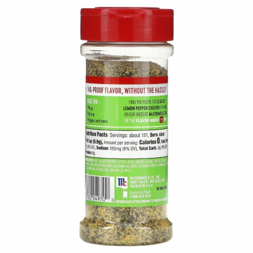 McCormick® Perfect Pinch® Lemon & Pepper Seasoning Perspective: back