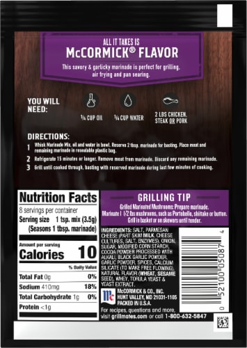 McCormick Grill Mates Black Garlic Parmesan Marinade Mix Perspective: back