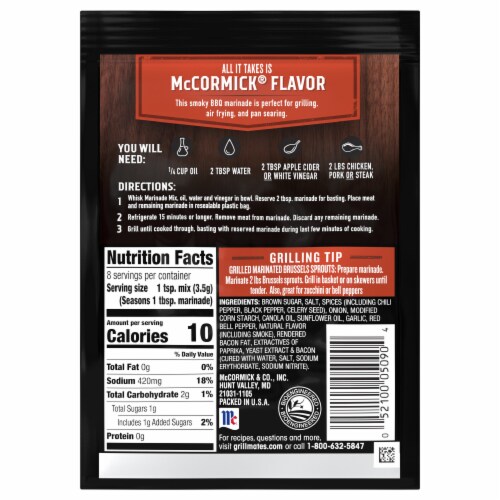 McCormick Grill Mates Smoky Bacon BBQ Marinade Mix Perspective: back