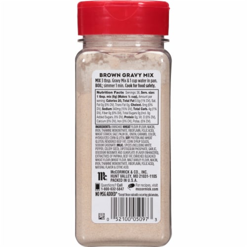 McCormick Brown Gravy Seasoning Mix Perspective: back