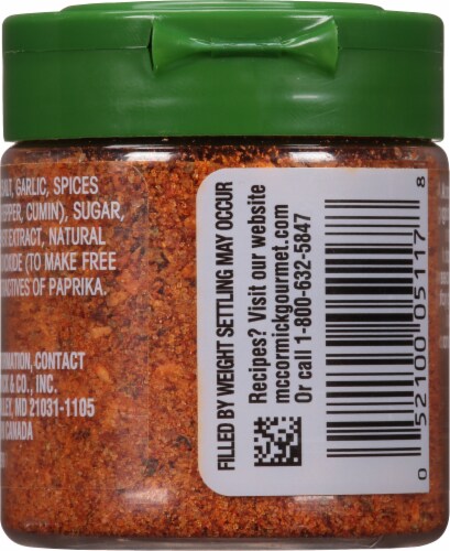 McCormick Gourmet™ Carne Asada Seasoning Perspective: back