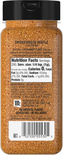 McCormick Maple Smokehouse Seasoning Perspective: back