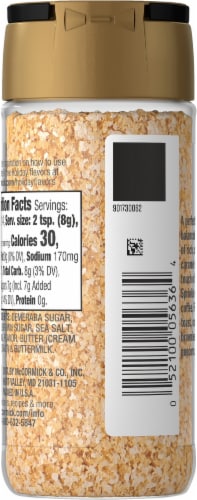 McCormick® Salted Caramel Finishing Sugar Perspective: back