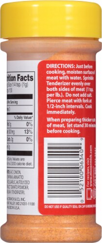 McCormick® Seasoned Meat Tenderizer Perspective: back