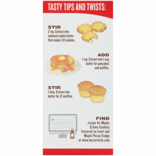 McCormick Maple Extract With Other Natural Flavors Perspective: back