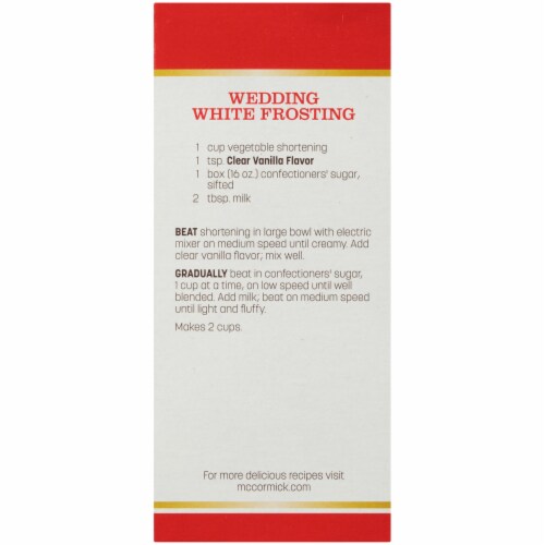 McCormick® Clear Imitation Vanilla Flavoring Perspective: back