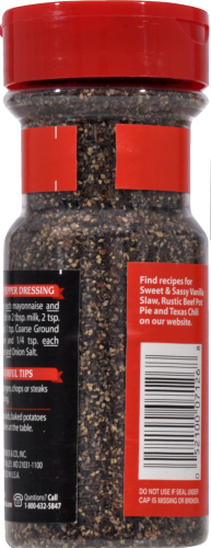 McCormick Coarse Ground Black Pepper Perspective: back