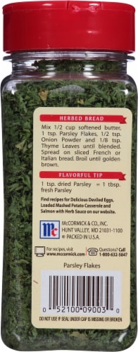 McCormick Parsley Flakes Shaker Perspective: back