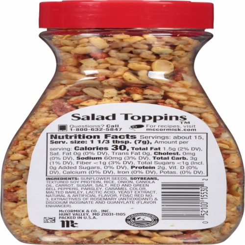 McCormick Crunchy & Flavorful Salad Toppings Perspective: back