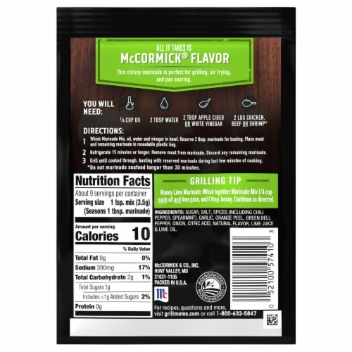 McCormick® Grill Mates® Mojito Lime Marinade Mix Perspective: back