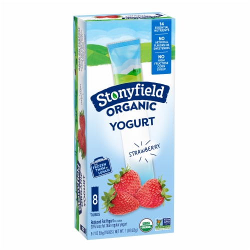 Stonyfield® Organic Kids Strawberry Lowfat Yogurt Pouch  Squeezers Perspective: back