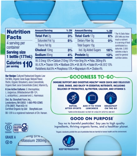 Stonyfield Organic Strawberry Super Smoothie Perspective: back