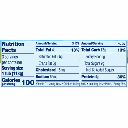 Stonyfield® Organic YoBaby® Peach & Pear Whole Milk Yogurt Cups Perspective: back