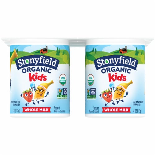 Stonyfield® Organic Kids Strawberry Banana Whole Milk Yogurt Cups