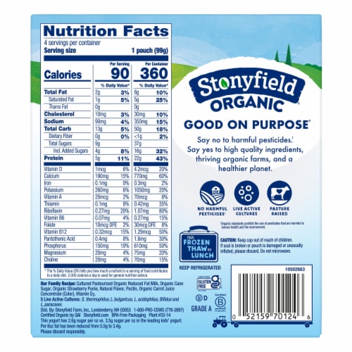 Stonyfield Organic® Kids Strawberry Low Fat Yogurt Perspective: back