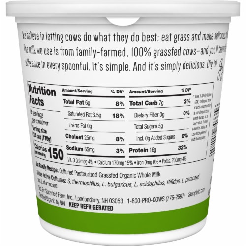 Stonyfield Organic® Plain Greek Yogurt Perspective: back