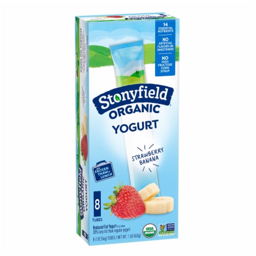 Stonyfield Organic Kids Reduced Fat Yogurt Tubes, Strawberry Banana Perspective: back