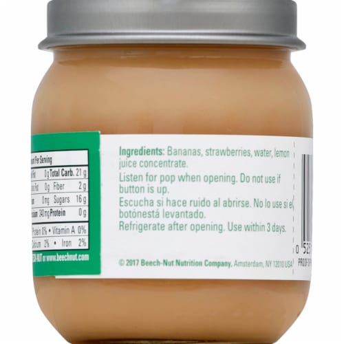 Beech-Nut® Stage 2 Banana & Strawberries Baby Food Perspective: back
