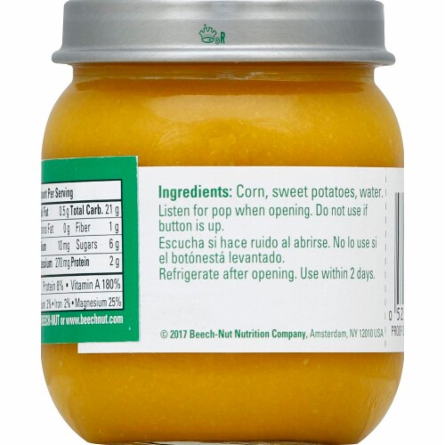 Beech-Nut® Stage 2 Corn & Sweet Potato Baby Food Perspective: back