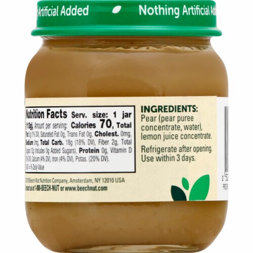 Beech-Nut® Stage 2 Pear Baby Food Perspective: back